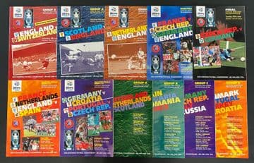 EURO 96 in ENGLAND - Complete set all 11 football Programmes