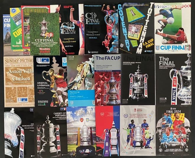 FA  CUP FINALS  1979  to 2024 - 20 different  MINT football programmes