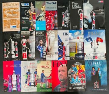 FA CUP FINALS 2000 to 2025 - batch of 20 different football programmes