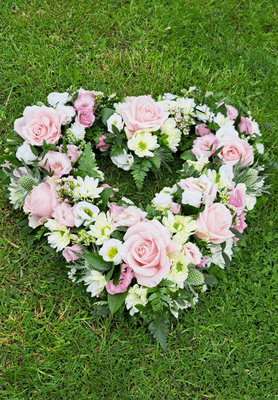 Pink and ivory floral  Heart