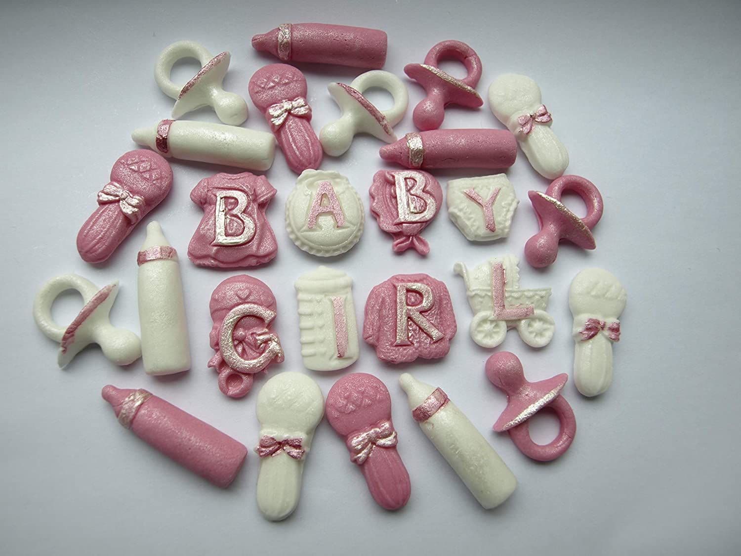 24x Baby Girl Cupcake Topper Decorations Baby Shower Birthday