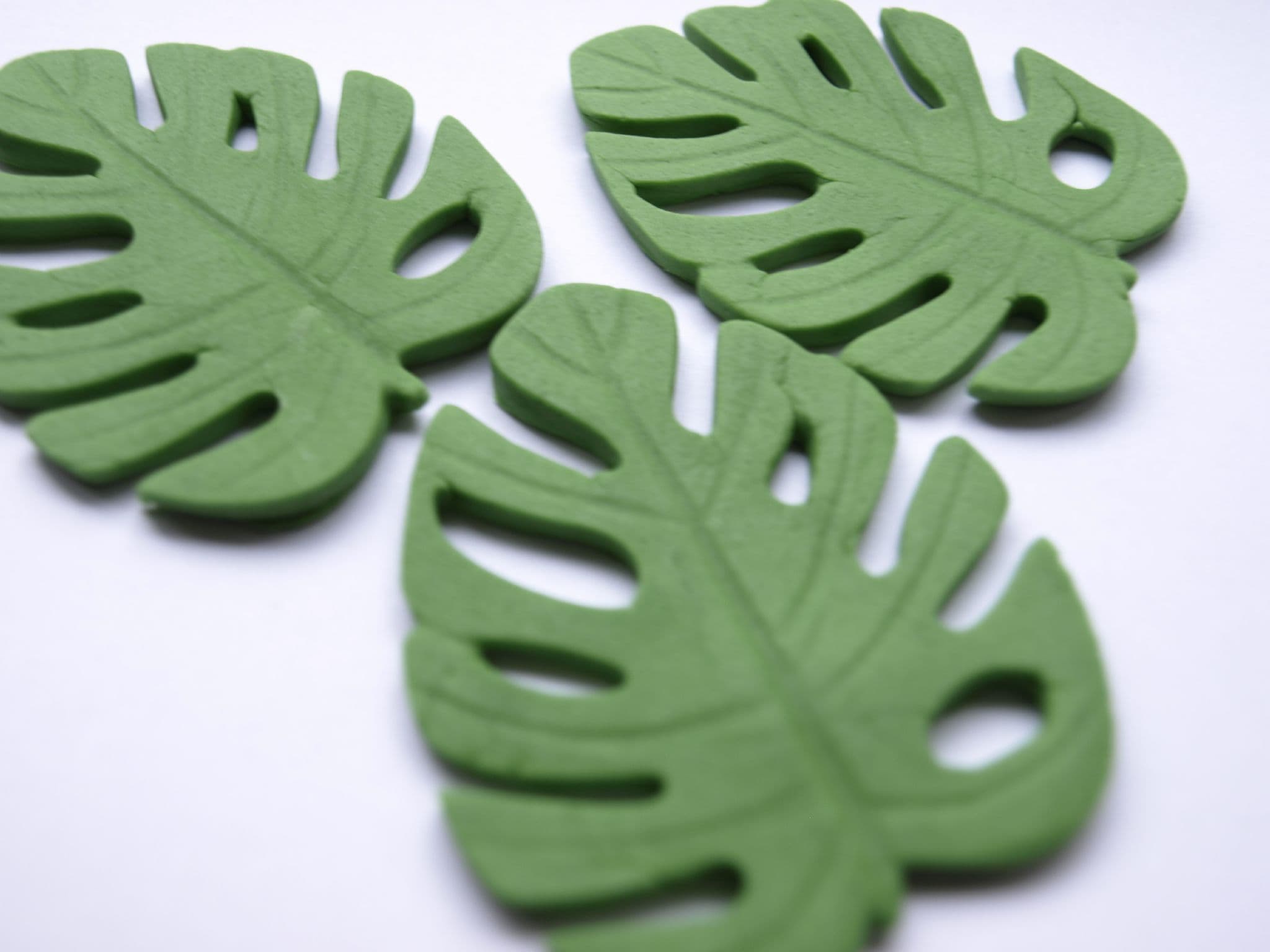 Dinosaurs & Monstera Leaves Edible Fondant Cake Cupcake Toppers TRex