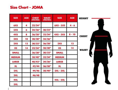 Joma Size Guide