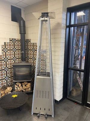 Pyramid patio heater with glass tube