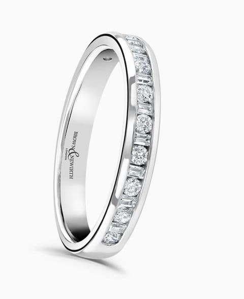 0.20ct Baguette and R.B.C. Diamond, Channel Set Eternity Ring (3.00mm width) HET144