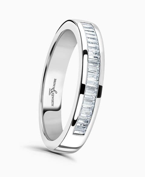 0.20ct Channel Set Baguette Cut Diamond Eternity Ring 33% coverage (3.10mm width) HET143