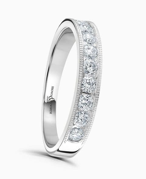 0.20ct Diamonds Channel Set Eternity Ring with Millgrain Edge 33% coverage (2.80mm width) HET145