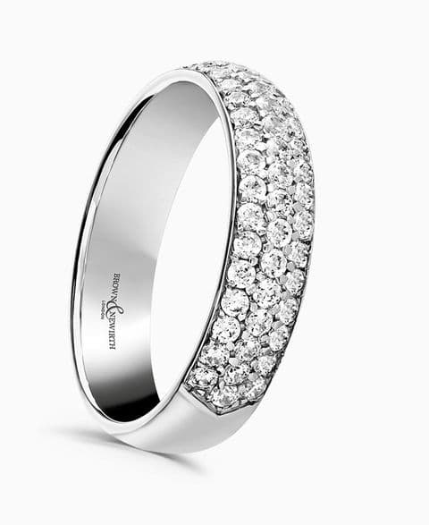0.60ct 3 Row Diamond 50% Set Half Eternity Ring (4.70mm width) HET877