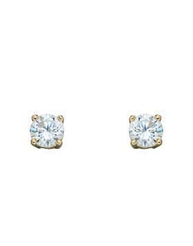 9ct Yellow Gold April Birthstone 4mm Stud Earrings