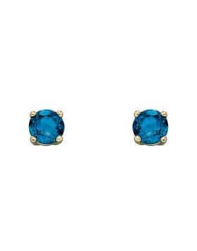 9ct Yellow Gold December Birthstone 4mm Stud Earrings