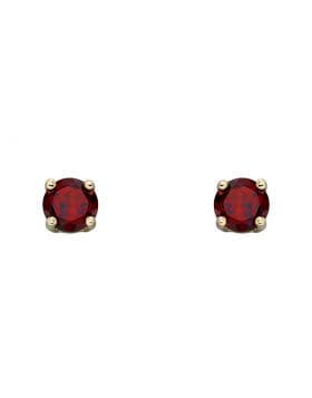 9ct Yellow Gold January Birthstone 4mm Stud Earrings