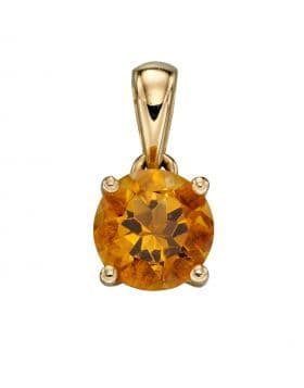 9ct Yellow Gold November Birthstone Pendant & 18