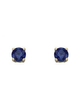 9ct Yellow Gold September Birthstone 4mm Stud Earrings