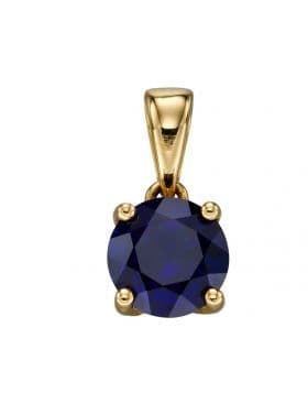 9ct Yellow Gold September Birthstone Pendant & 18