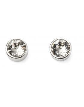 Birthstone Silver Stud Earrings - April