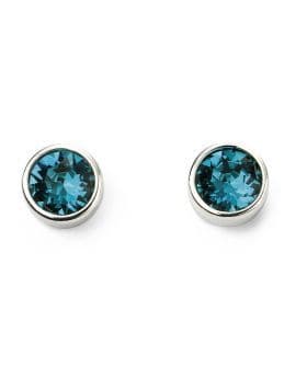 Birthstone Silver Stud Earrings - December