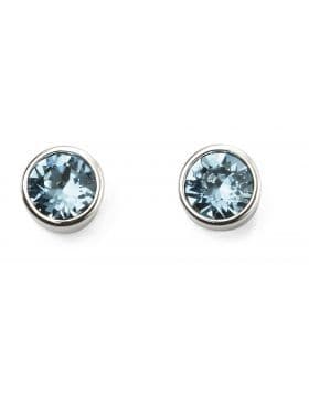 Birthstone Silver Stud Earrings - March