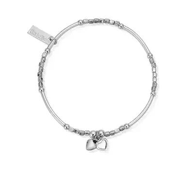 ChloBo Mini Noodle Cube Double Heart Bracelet