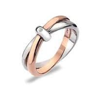 Eternity Silver & 18ct Rose Gold Vermeil Interlocking Ring DR112