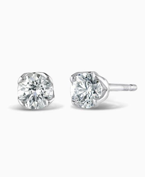 Evelyn 4 Claw Diamond Solitaire Stud Earrings by Brown & Newirth