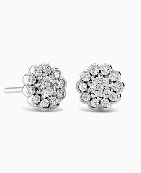 Izzy Diamond Halo Stud Earrings by Brown & Newirth