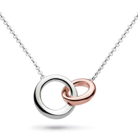 Kit Heath, Bevel, Cirque Link 18" Silver & 18ct Rose Gold Plate Necklace