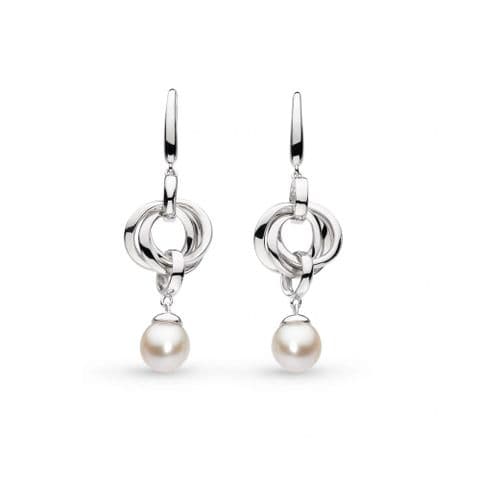 Kit Heath Bevel Trilogy Pearl Drop Earrings