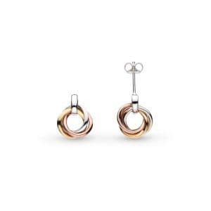 Kit Heath Bevel Trilogy Stud Drop Earrings Golds