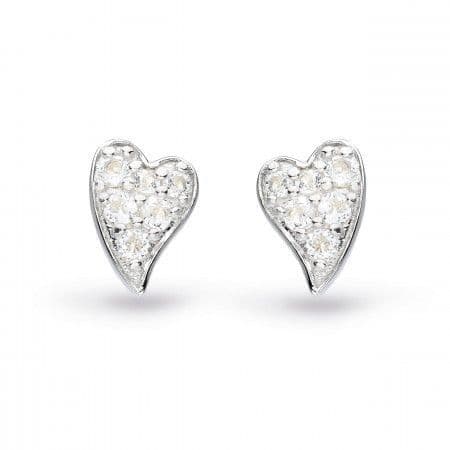 Kit Heath Desire Precious White Topaz Heart Stud Earrings