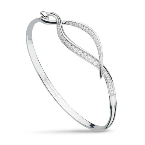Kit Heath, Entwine Twine Twist Pavé Hinged Bangle