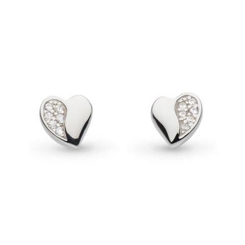 Kit Heath Miniature Sparkle Sweet Heart Pavé Stud Earrings