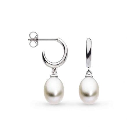 Kit Heath Pebble Pearl Droplet Hoop Earrings