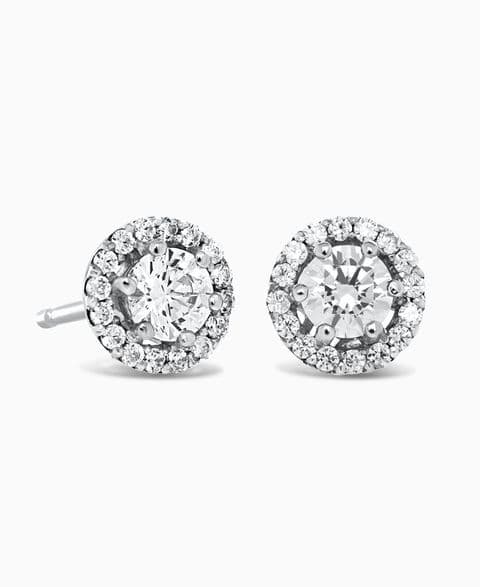 Layla Diamond Halo Stud Earrings by Brown & Newirth