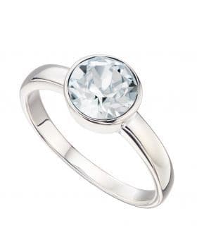 Sterling Silver Birthstone Ring - April