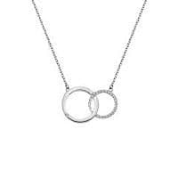 Striking Circle Necklace with White Topaz DN127
