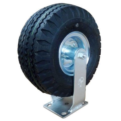 10 Inch Fixed Pneumatic Castor Complete W-10 RCX