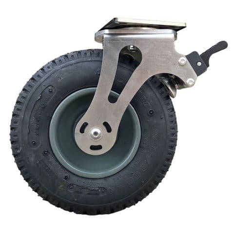 8 Inch Heavy Duty Pneumatic Swivel Castor with Top Brake