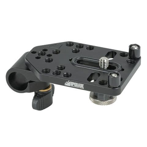 Cine Mounting Plate to 1/4in Pin-Loc 15mm Rod Clamp