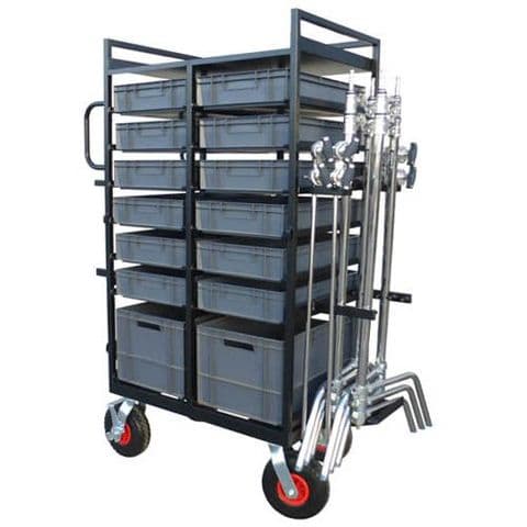 Euro-Crate and 8x C-Stand Trolley/Cart