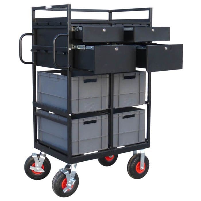 Euro-Crate Trolley with Lockable Drawers