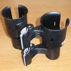 RoboCup Clamp-On Dual Cup Holder - Black