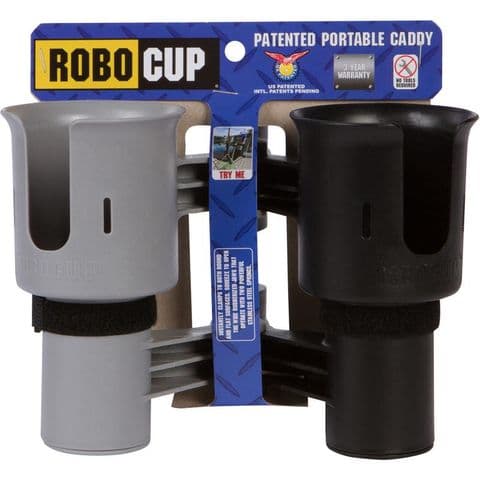 RoboCup Clamp-On Dual Cup Holder - Black/Grey
