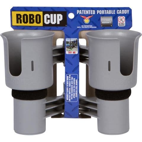 RoboCup Clamp-On Dual Cup Holder - Grey