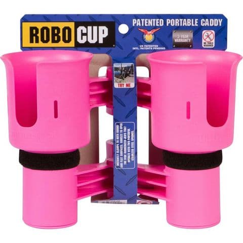 RoboCup Clamp-On Dual Cup Holder - Hot Pink