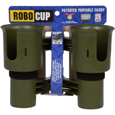 RoboCup Clamp-On Dual Cup Holder - Olive
