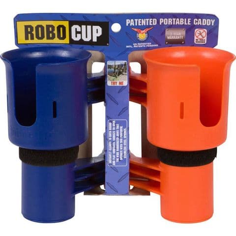 RoboCup Clamp-On Dual Cup Holder - Orange/Navy