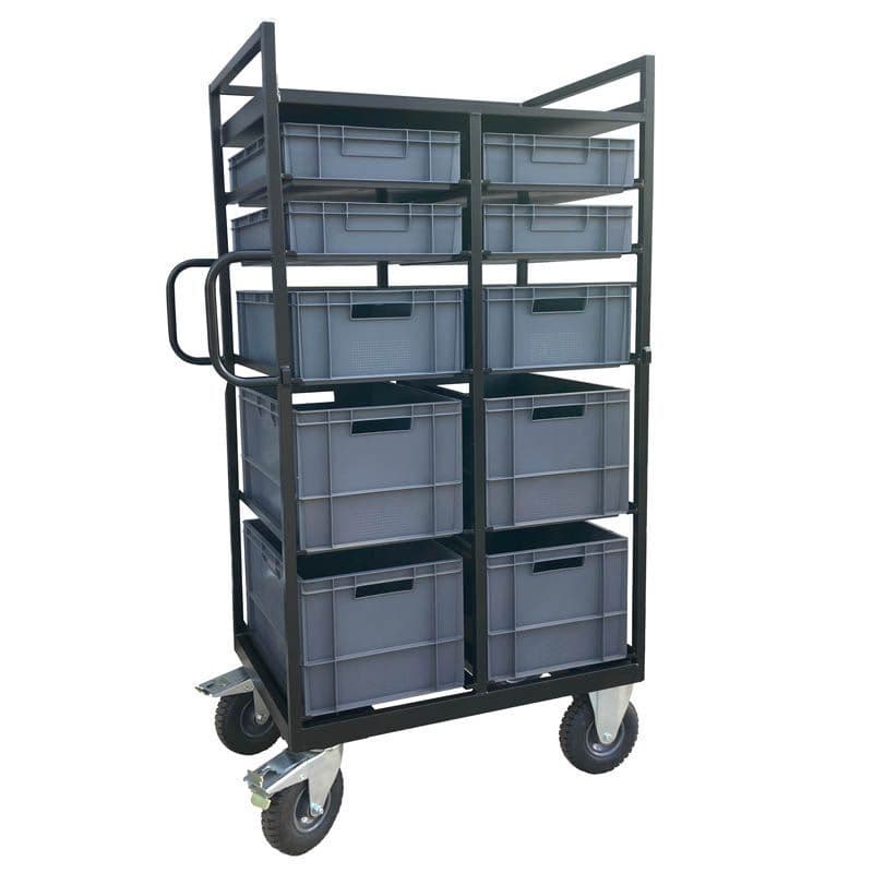 Tall Euro-Container Trolley Film Cart