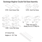Whaley Rail Monitor Mounting Frame - Backstage Magliner Sr - Double Rail