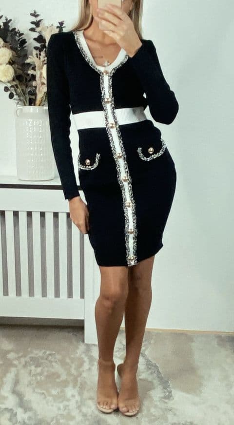 Adelasia Designer Inspired Bodycon Dress Black