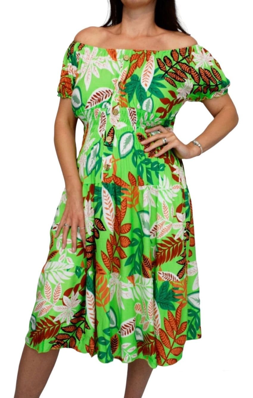 Alessia Magic Bardot Midi Dress
